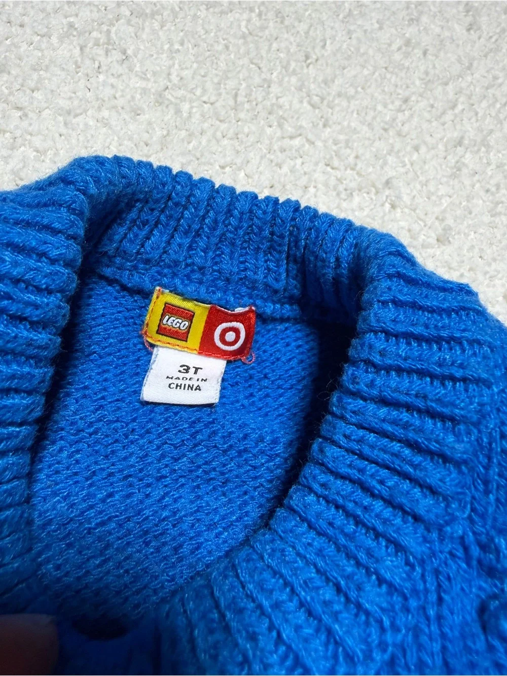 LEGO Target Blue Stud Knit Sweater Toddler 3T Textured - Picture 3 of 4